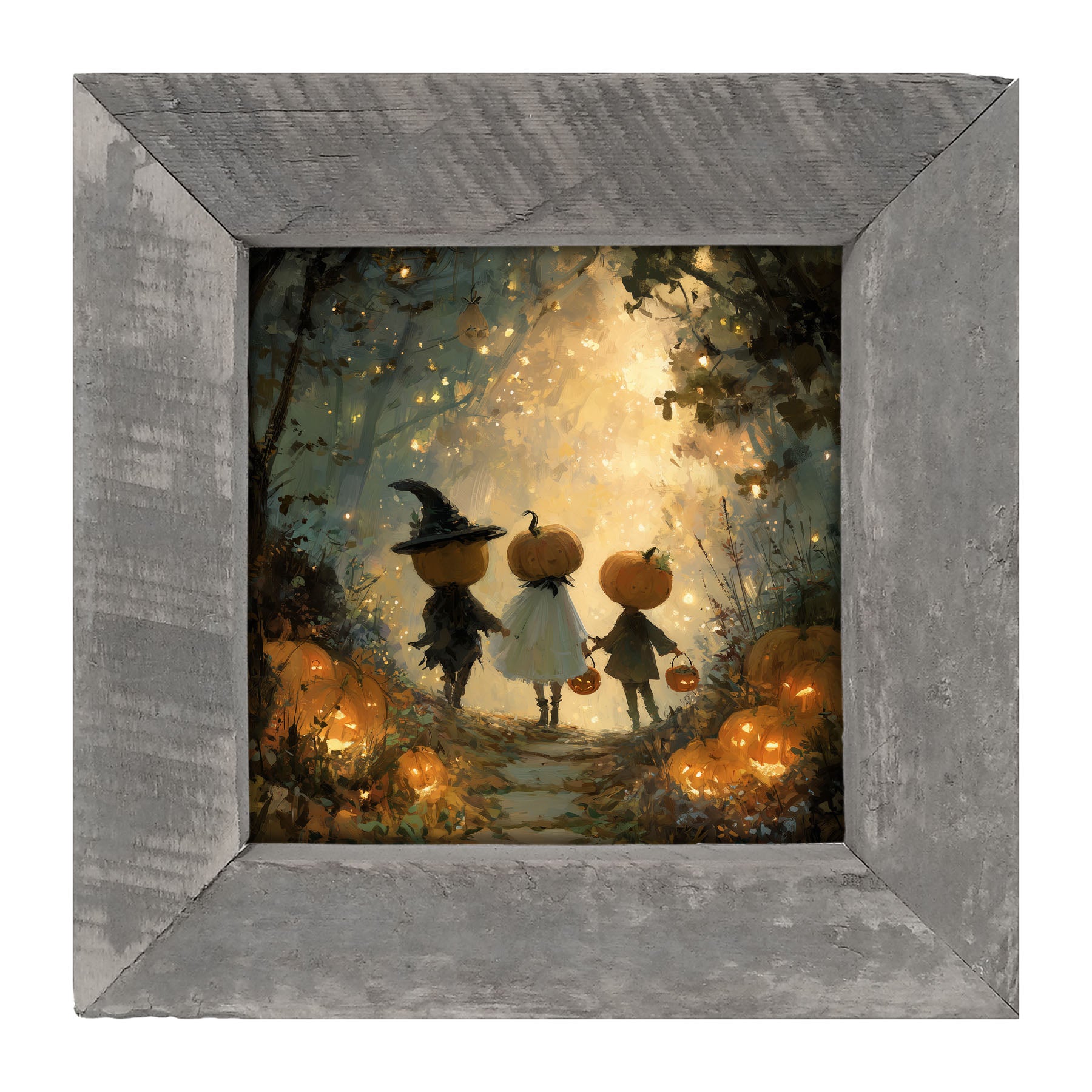 Halloween Friends - Trio of Trick or Treaters - Framed Art