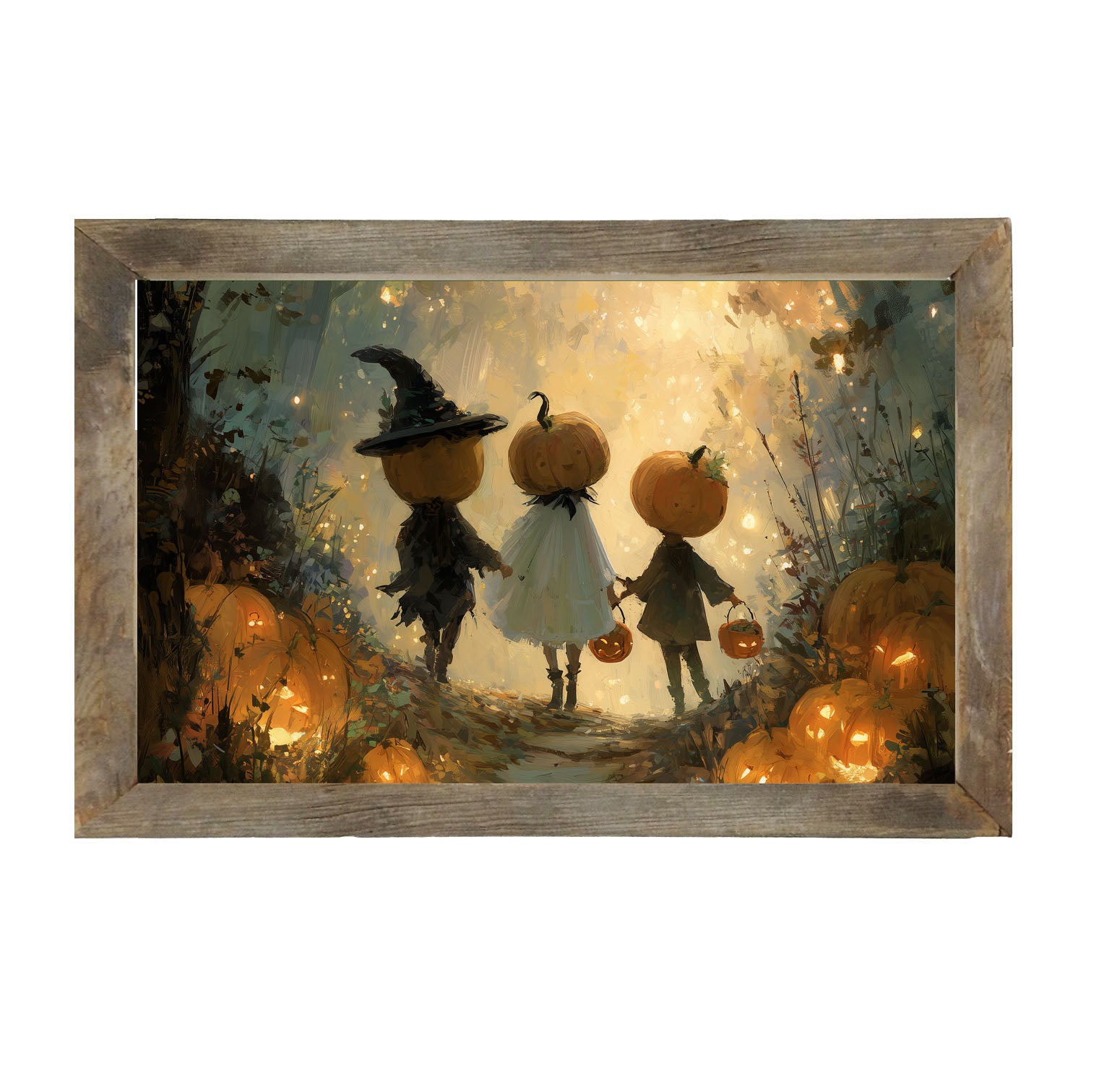 Halloween Friends - Trio of Trick or Treaters - Framed Art