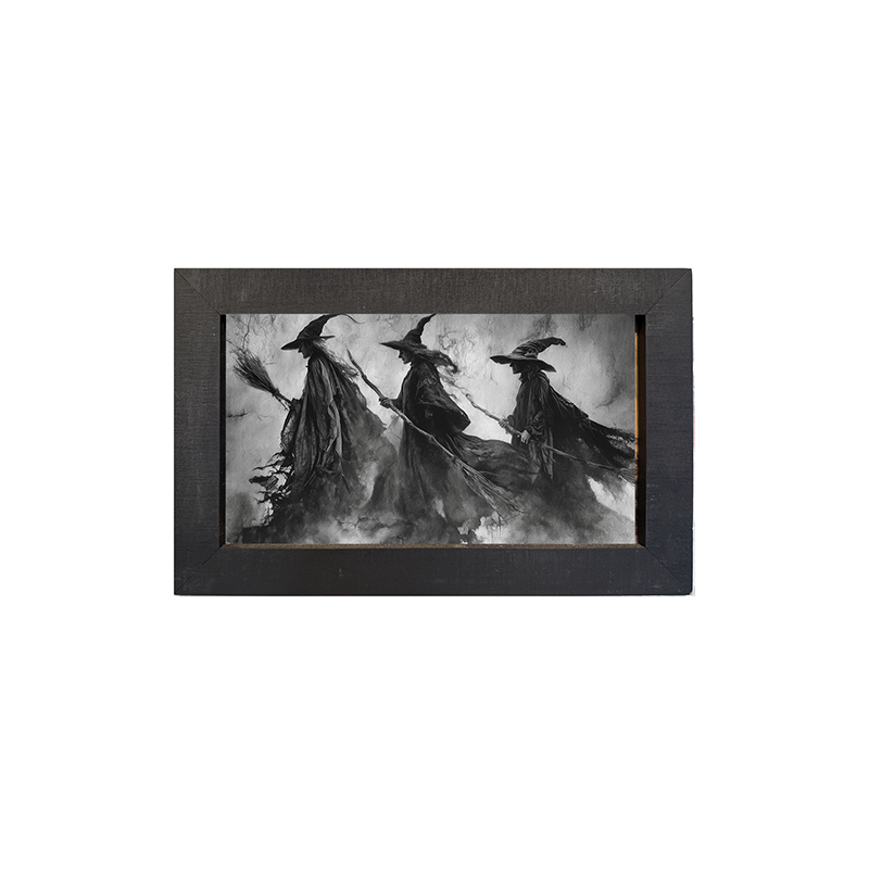 Three Shadow Witches Traveling Together - Framed Art