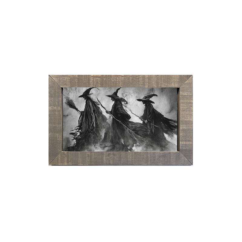Three Shadow Witches Traveling Together - Framed Art