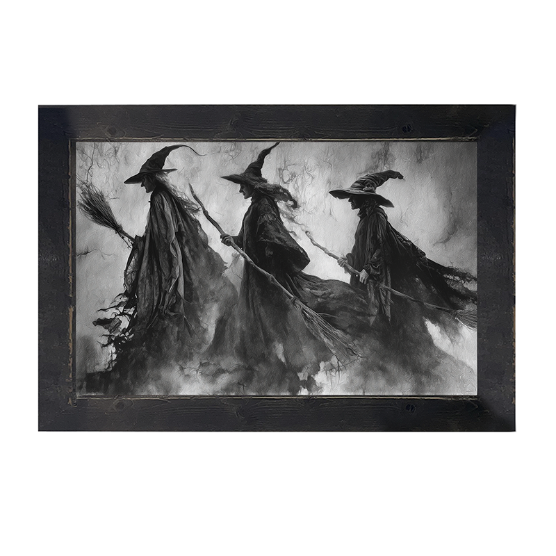 Three Shadow Witches Traveling Together - Framed Art