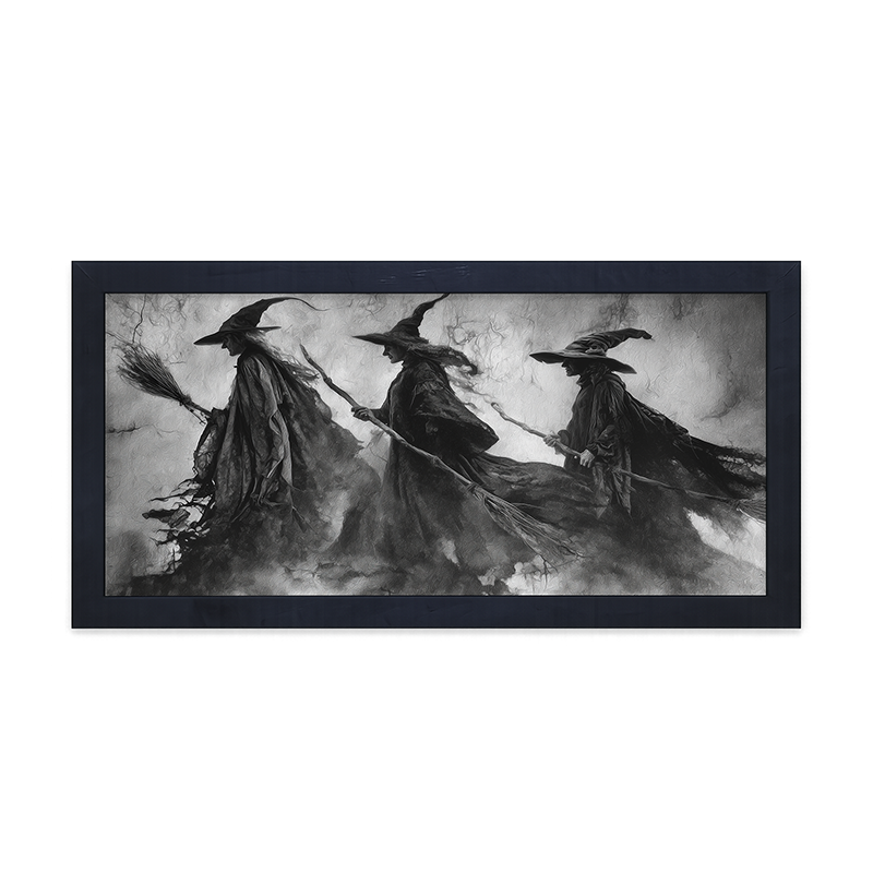 Three Shadow Witches Traveling Together - Framed Art