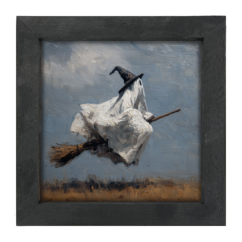 Witchy Ghost in Field - Framed Art