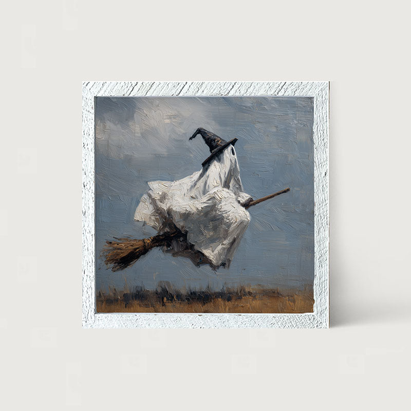 Witchy Ghost in Field - Framed Art