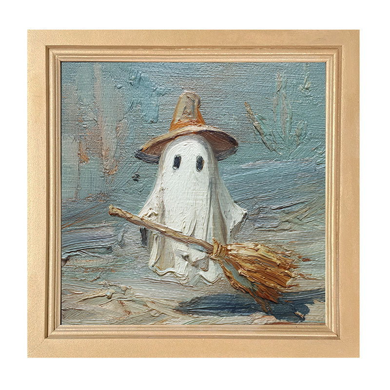 Witchy Ghost Posing - Framed Art