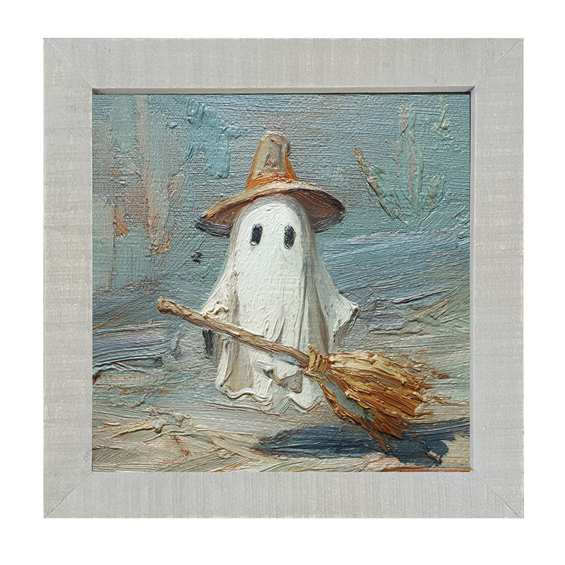 Witchy Ghost Posing - Framed Art