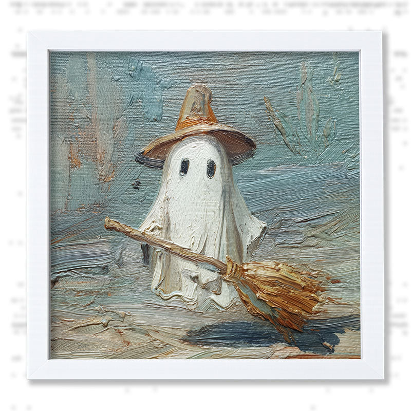 Witchy Ghost Posing - Framed Art