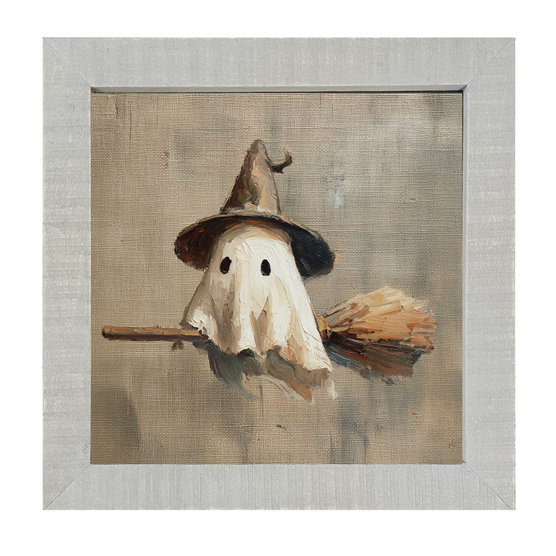 Witchy Ghost Flying - Framed Art