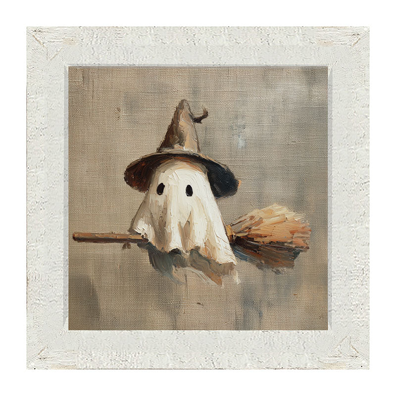 Witchy Ghost Flying - Framed Art