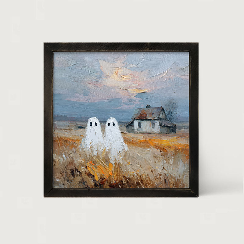 Two Ghosts in Field - Framed Art