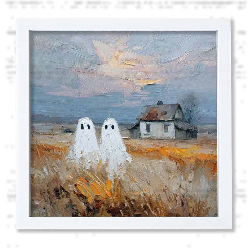 Two Ghosts in Field - Framed Art