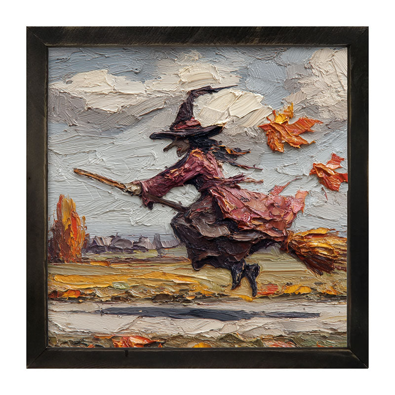 Flying Witch in the Country - Framed Art