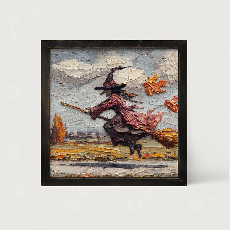 Flying Witch in the Country - Framed Art
