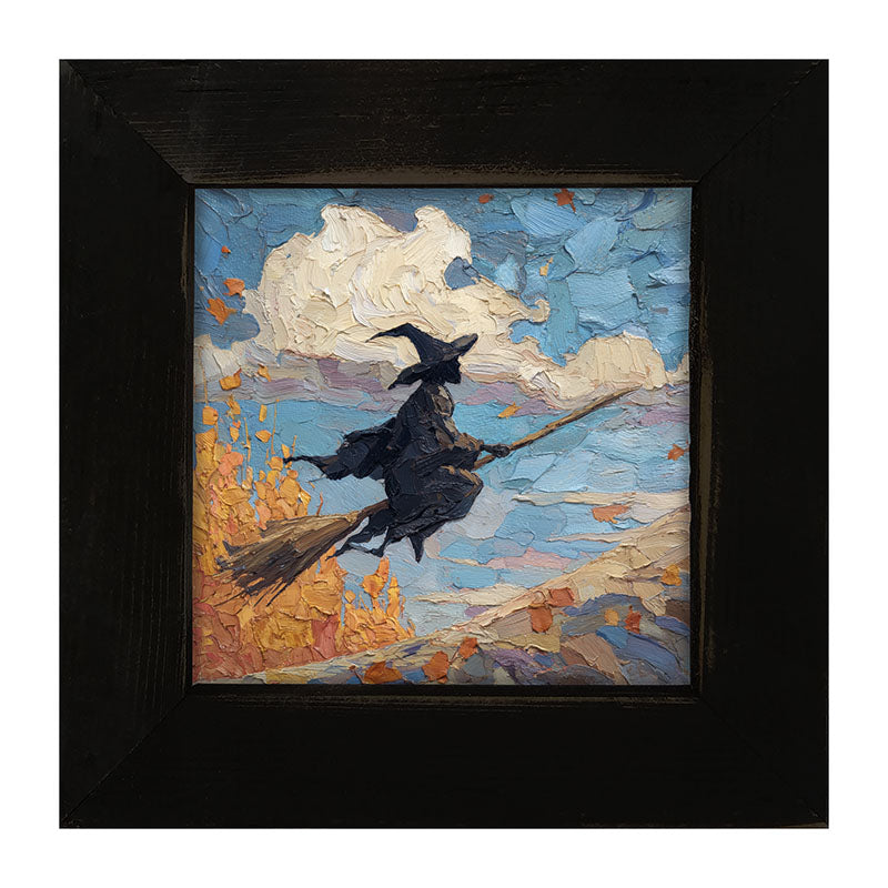 Flying Witch with Clouds - Framed Art