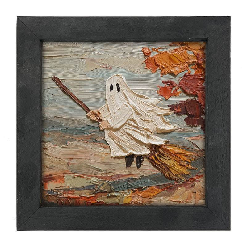 Ghost on Broom in Autumn - Framed Art