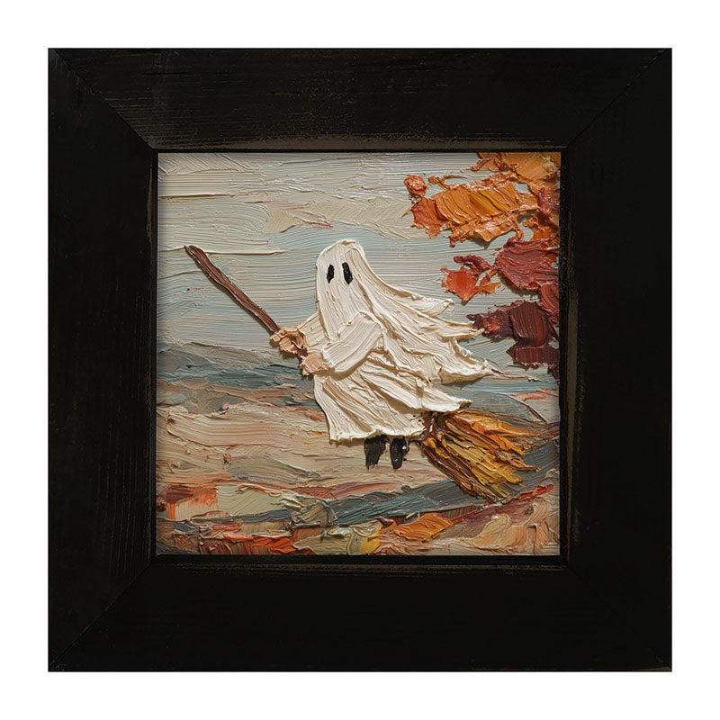 Ghost on Broom in Autumn - Framed Art