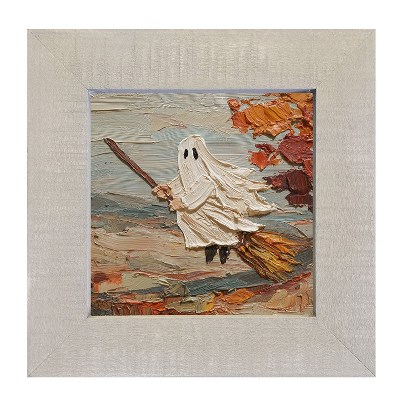 Ghost on Broom in Autumn - Framed Art