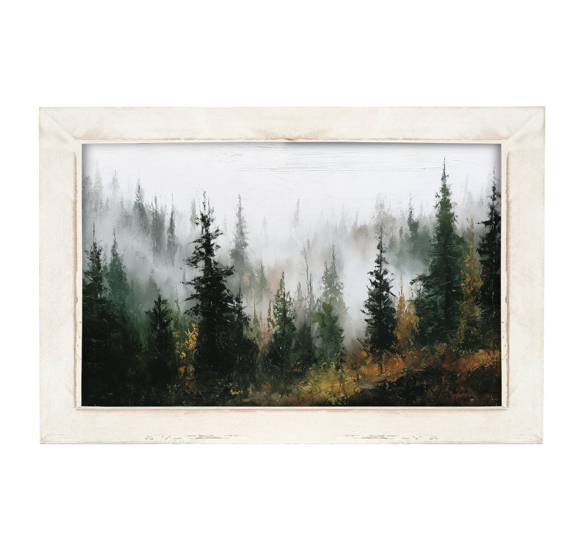Foggy Pines - Framed Art