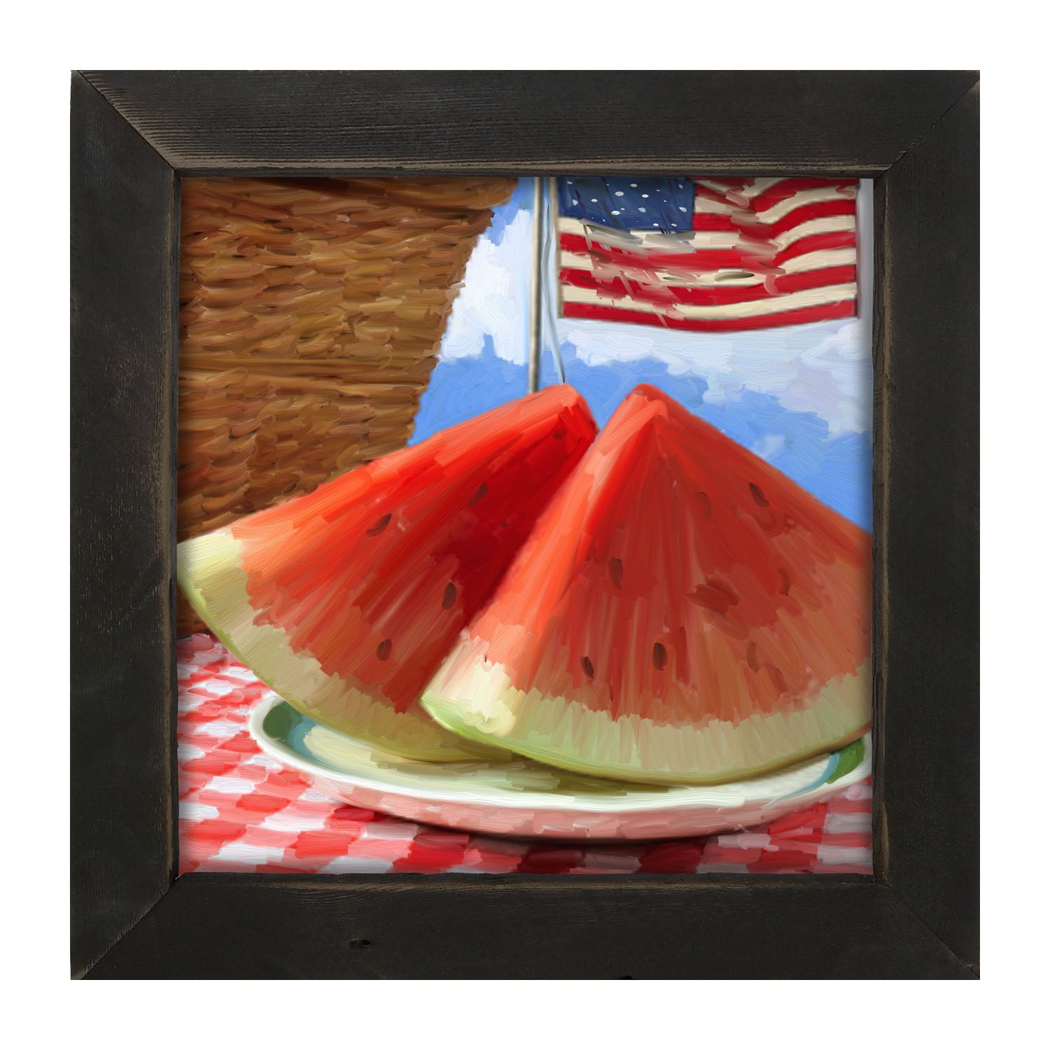 Patriotic Watermelon - Framed art