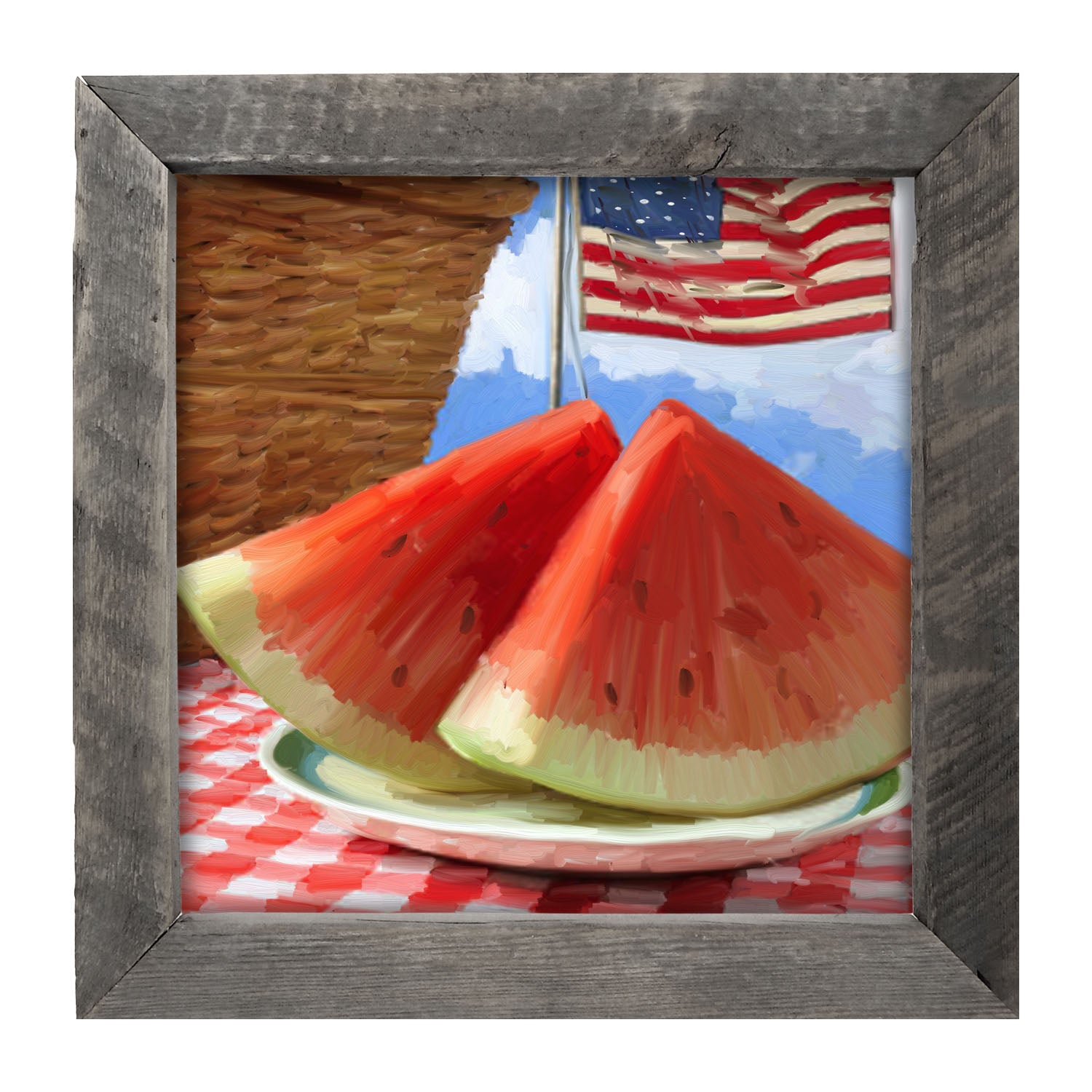 Patriotic Watermelon - Framed art