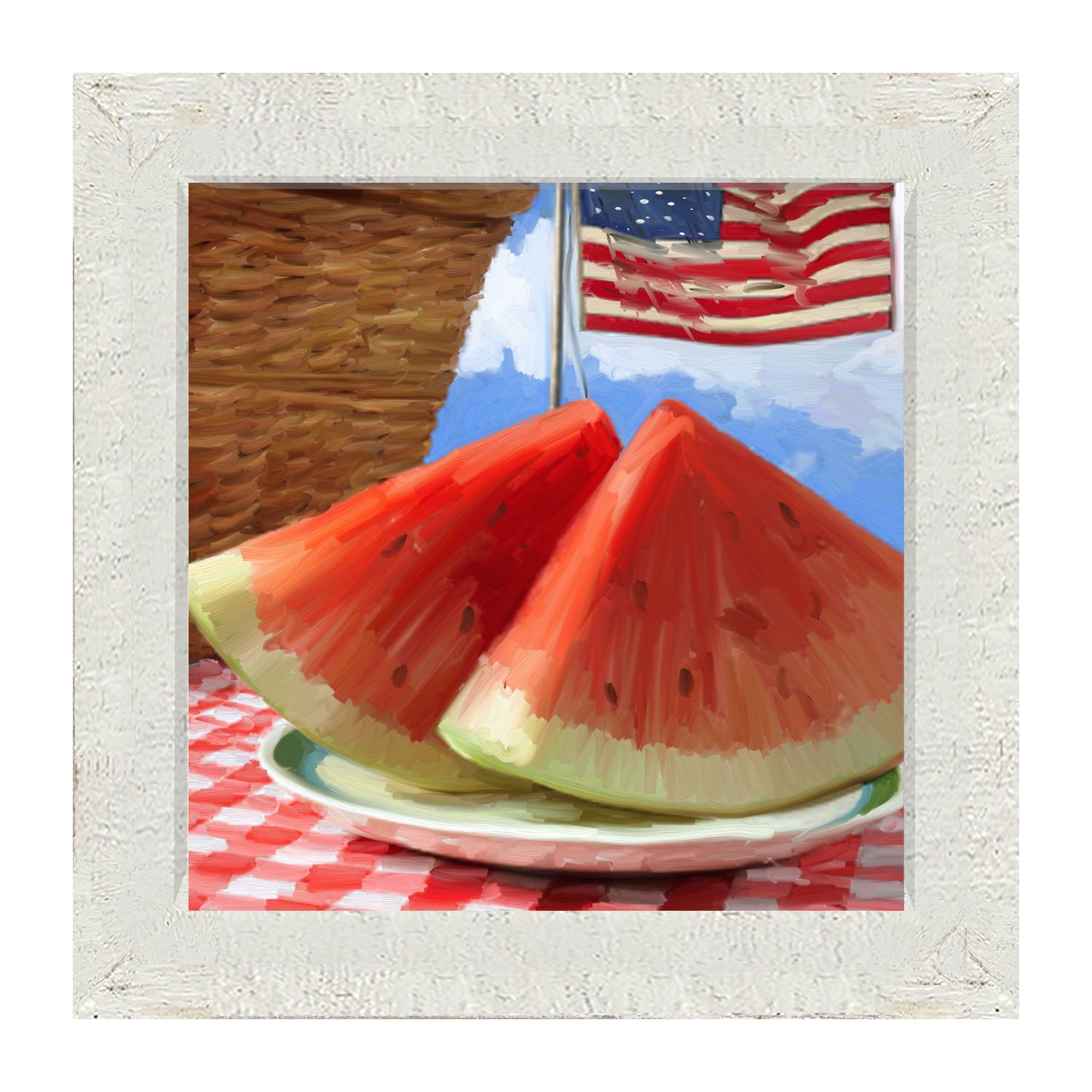 Patriotic Watermelon - Framed art