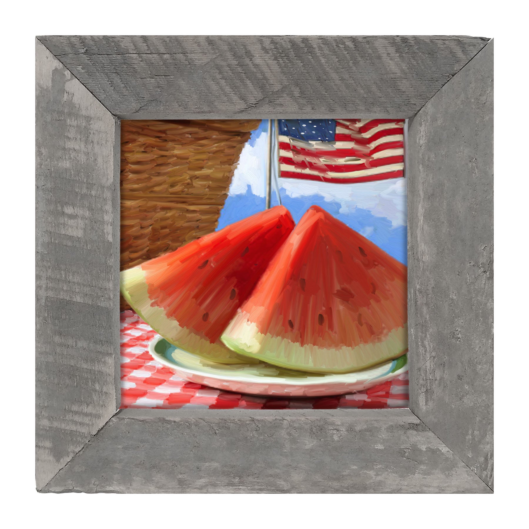 Patriotic Watermelon - Framed art