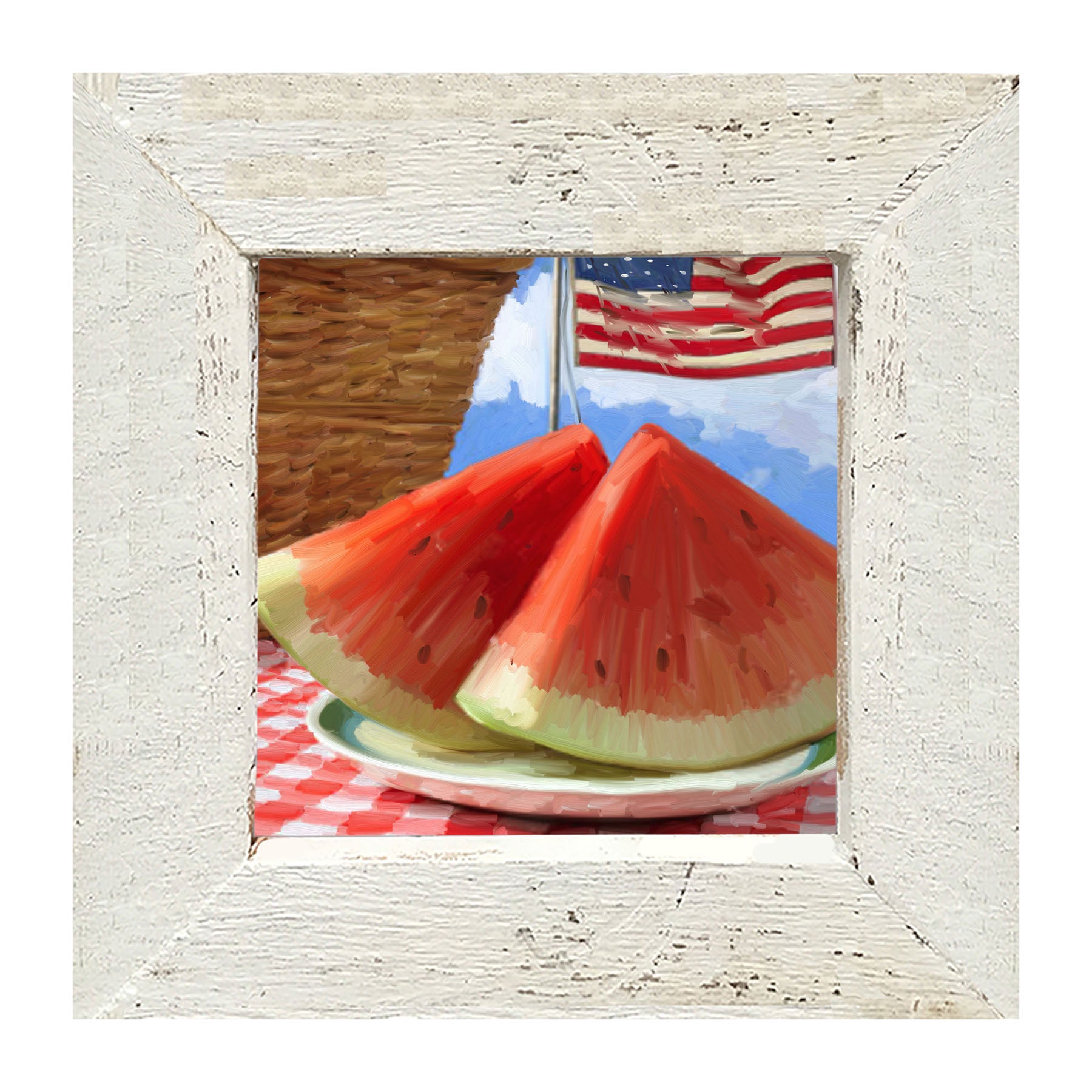 Patriotic Watermelon - Framed art