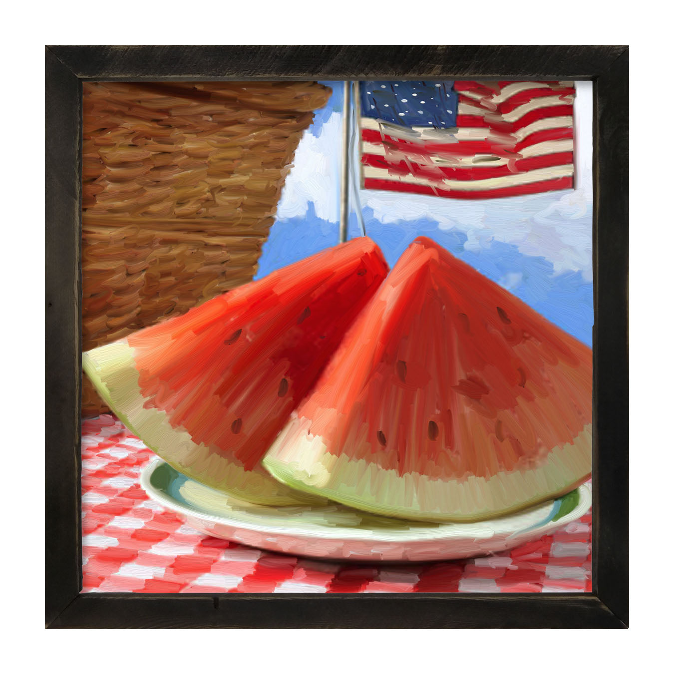 Patriotic Watermelon - Framed art