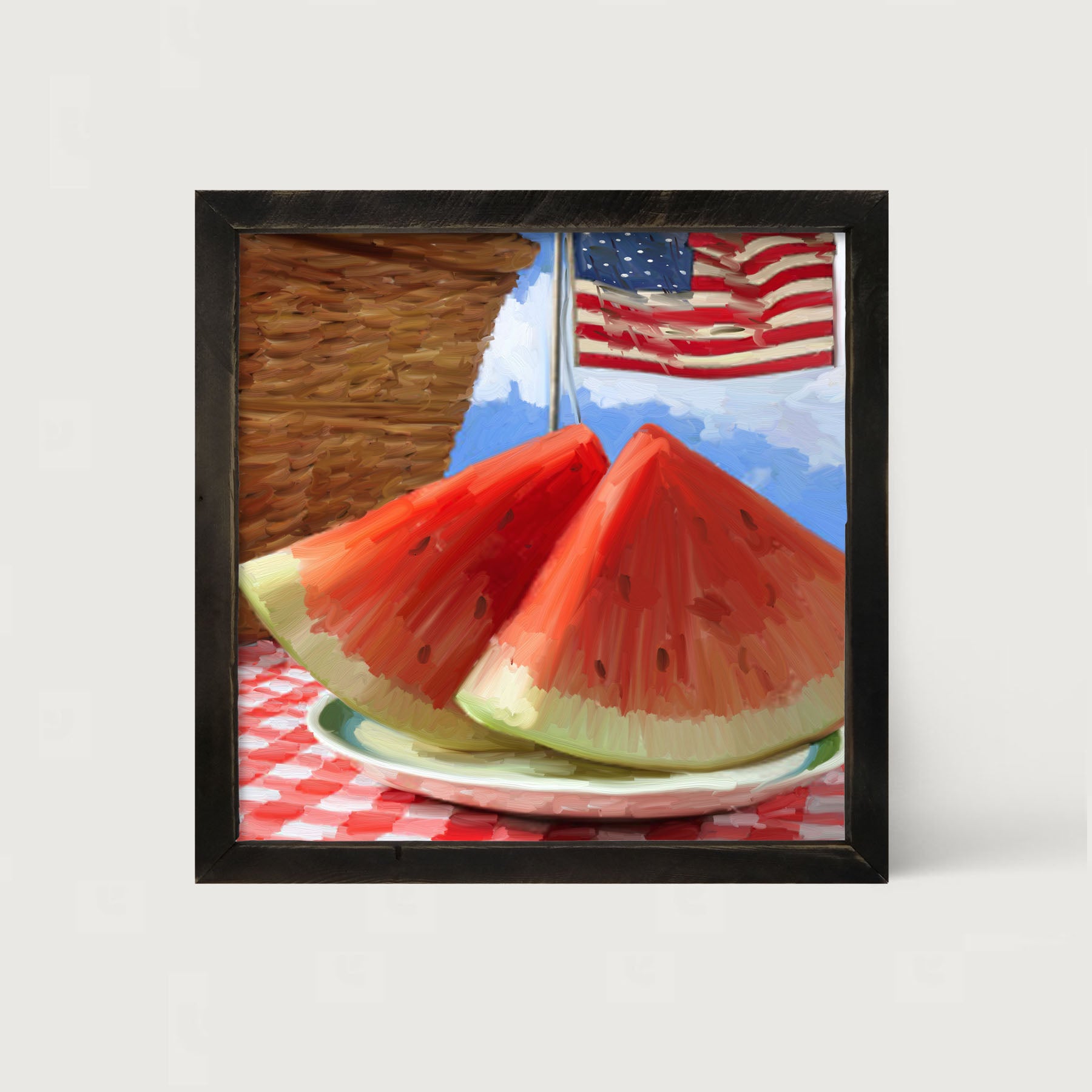 Patriotic Watermelon - Framed art