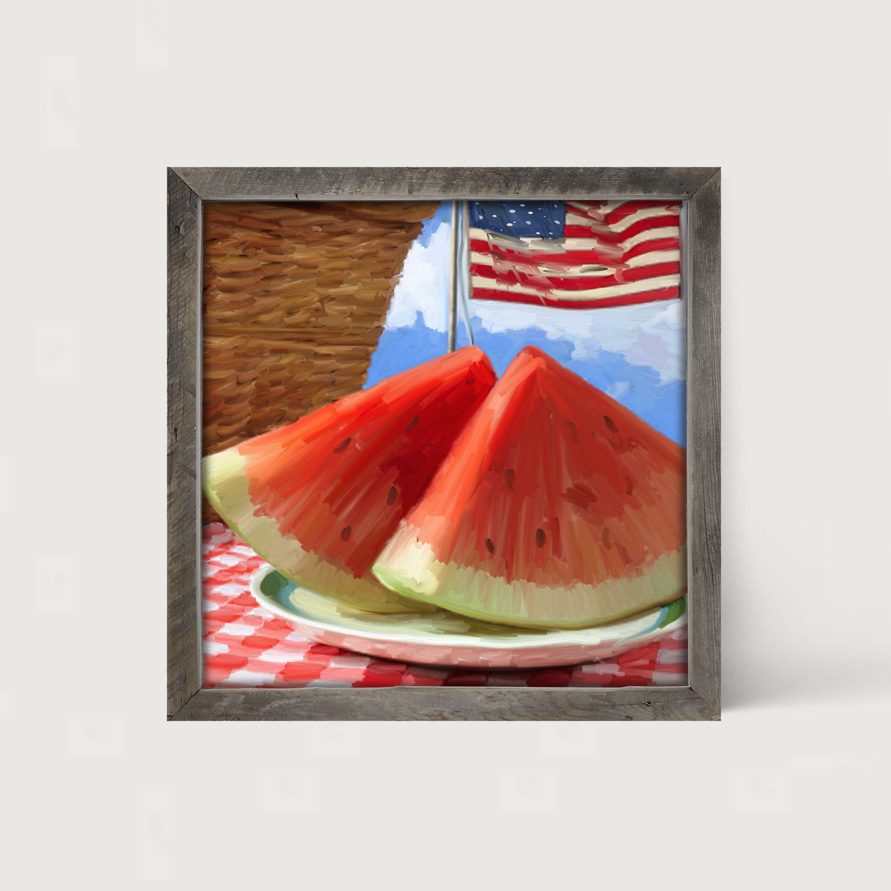 Patriotic Watermelon - Framed art