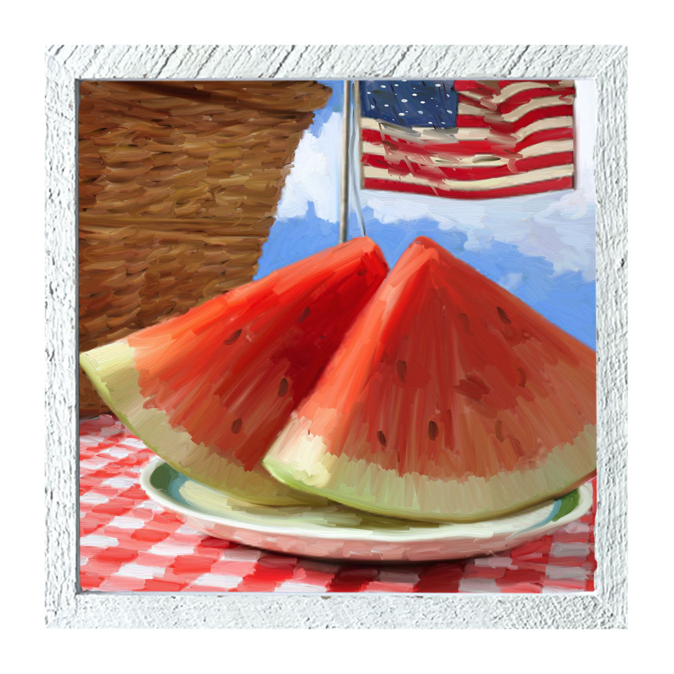 Patriotic Watermelon - Framed art