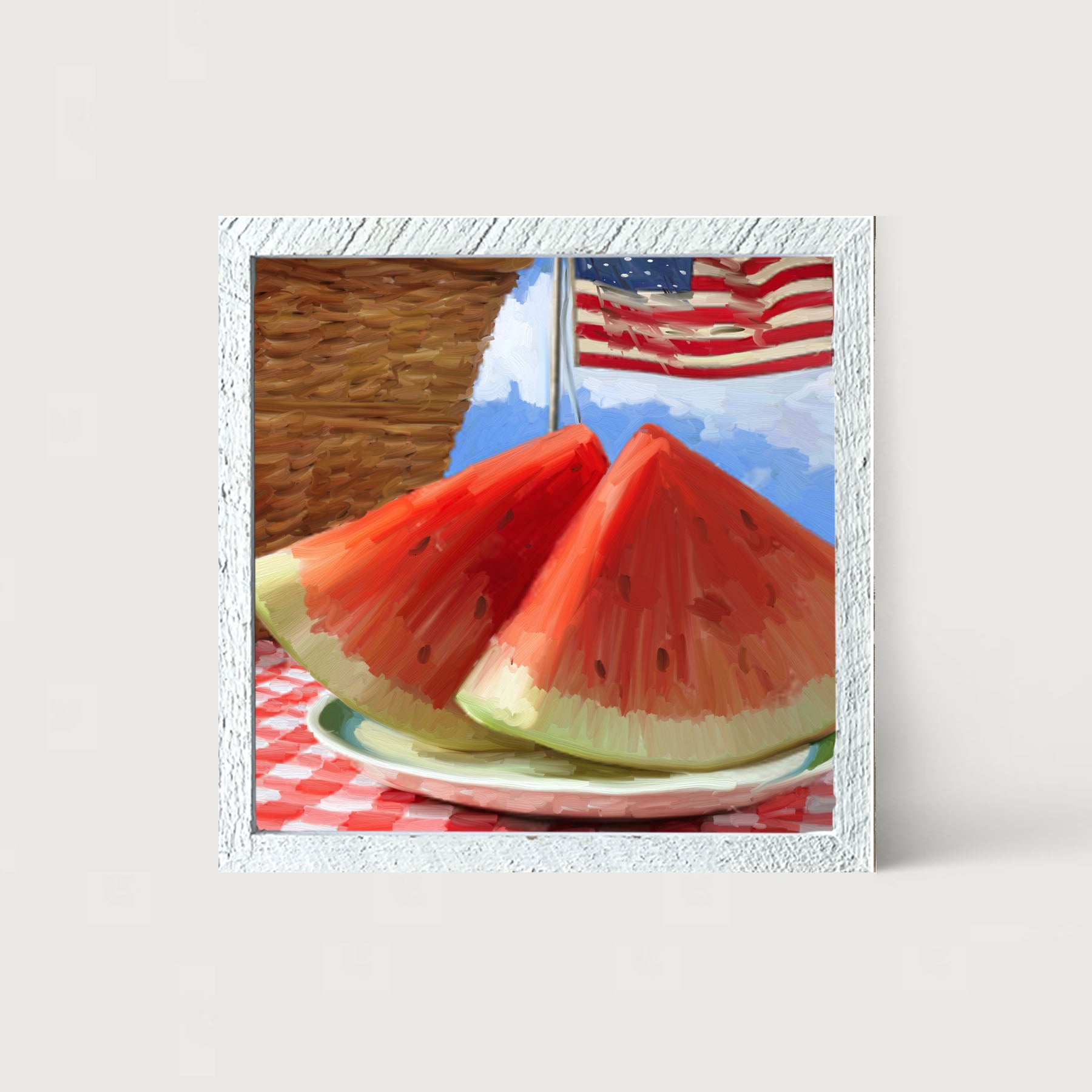 Patriotic Watermelon - Framed art