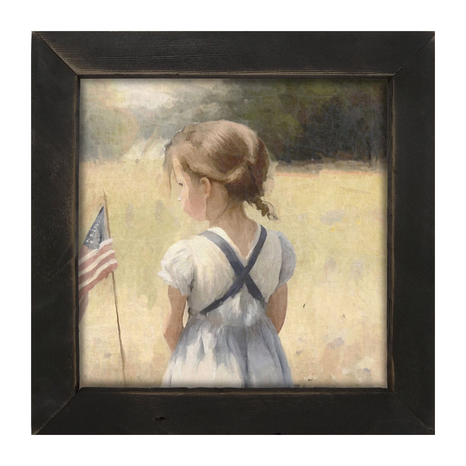 Girl with Flag - Framed-art