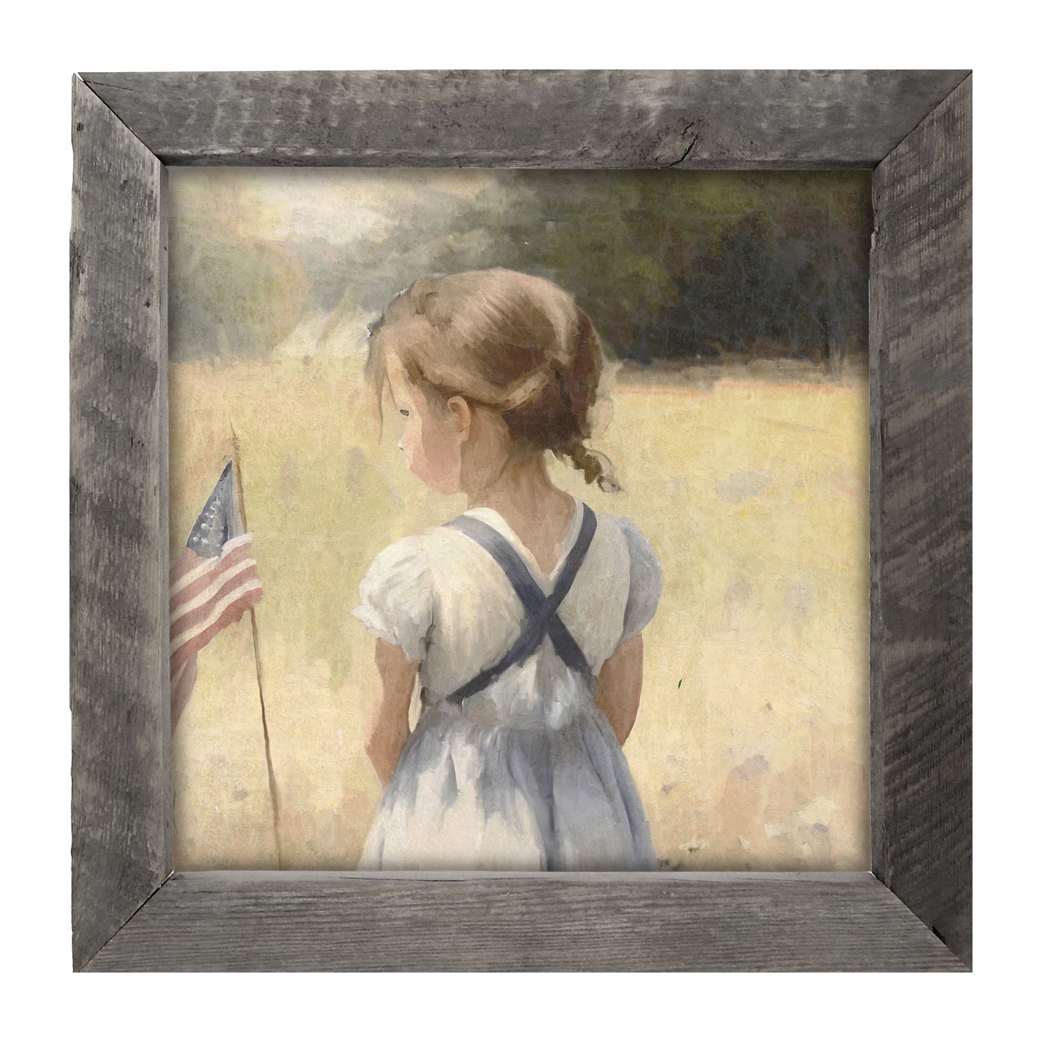 Girl with Flag - Framed-art