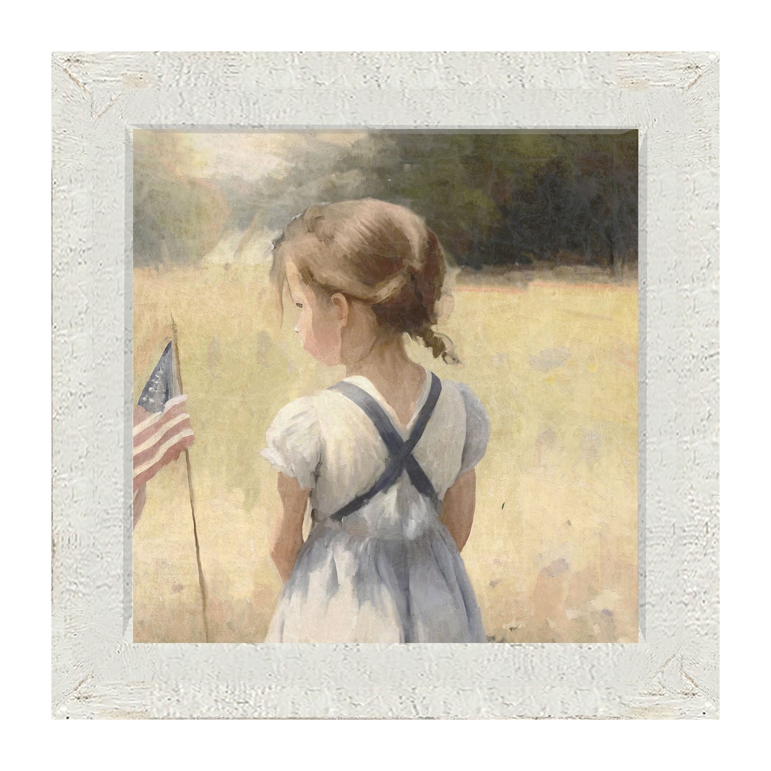 Girl with Flag - Framed-art