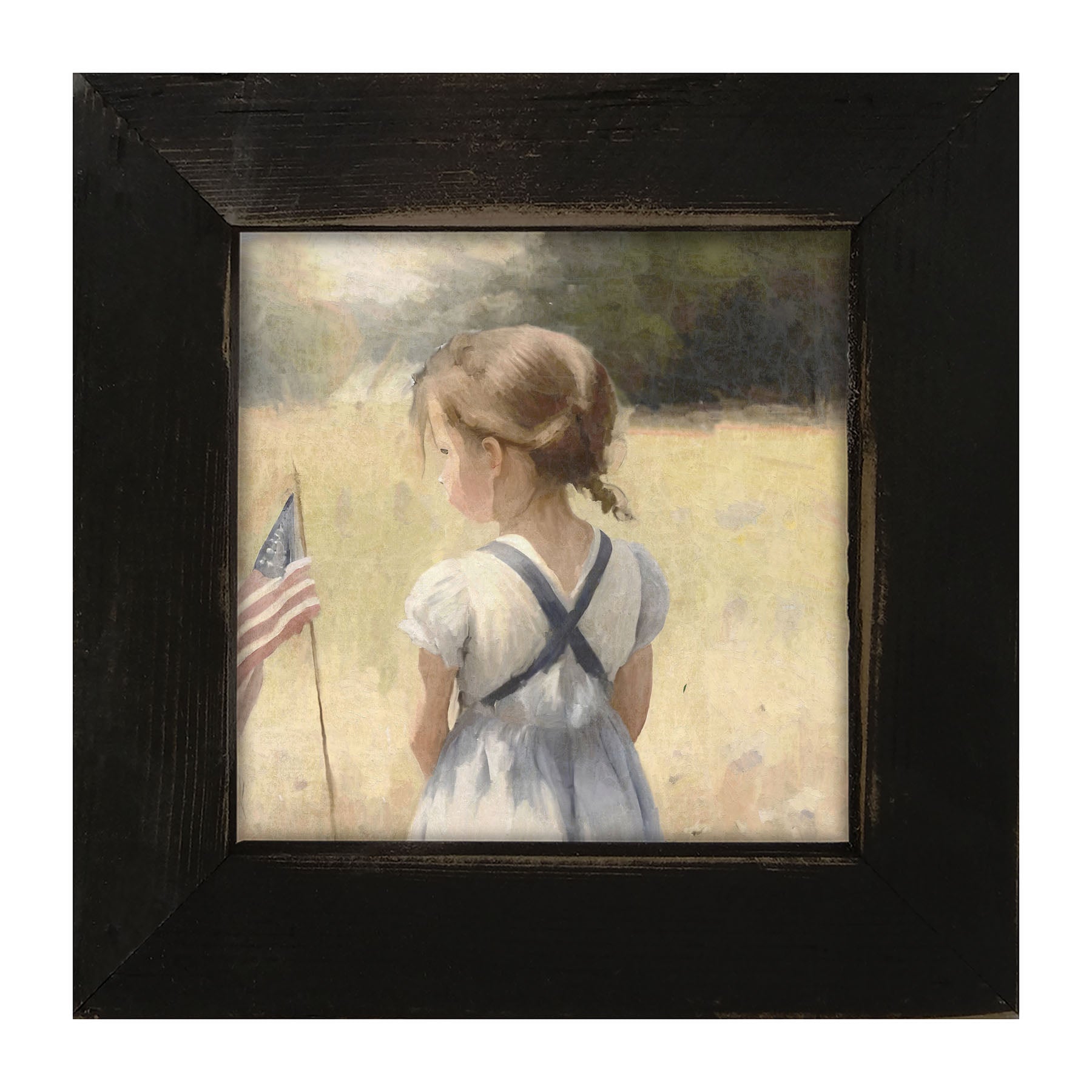 Girl with Flag - Framed-art