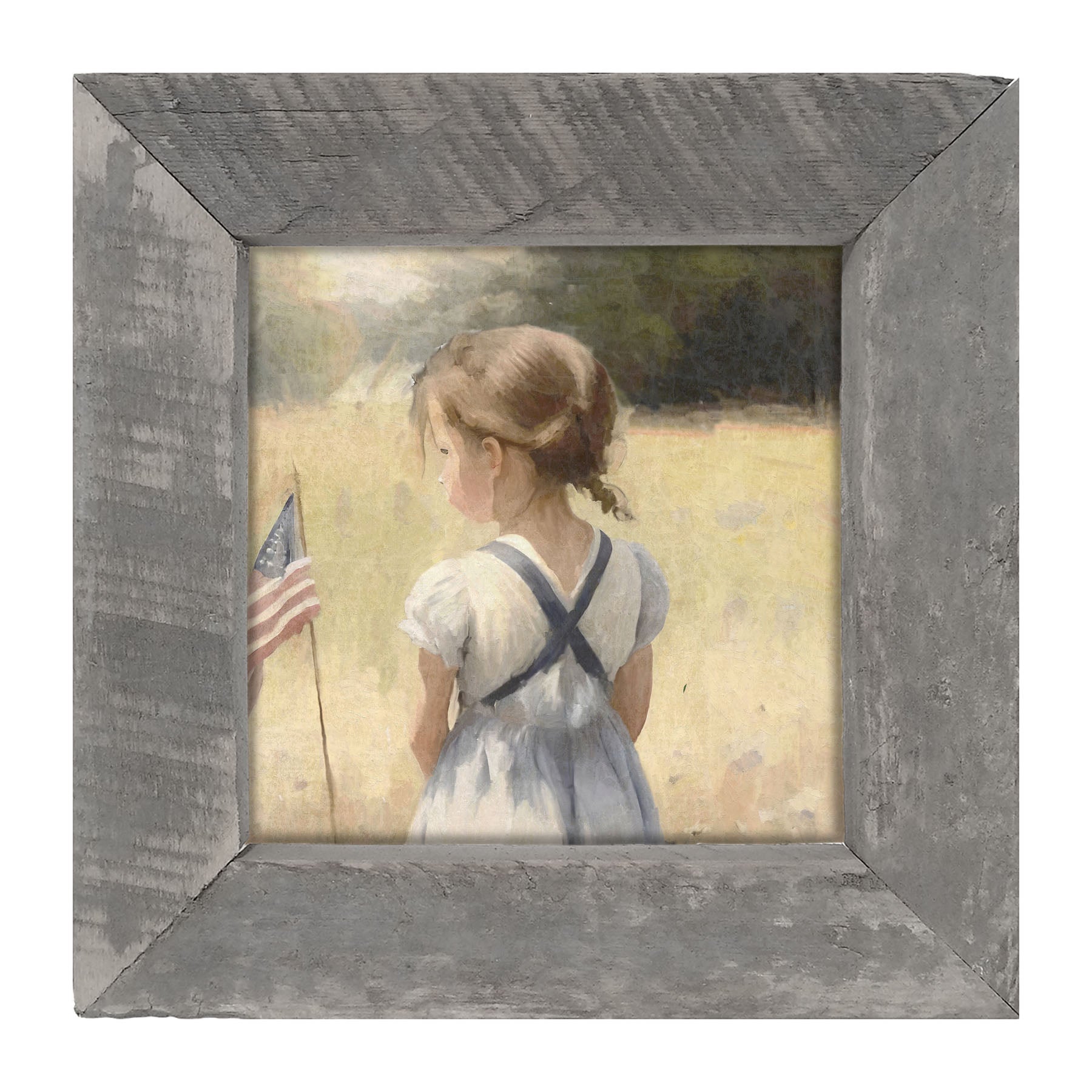 Girl with Flag - Framed-art