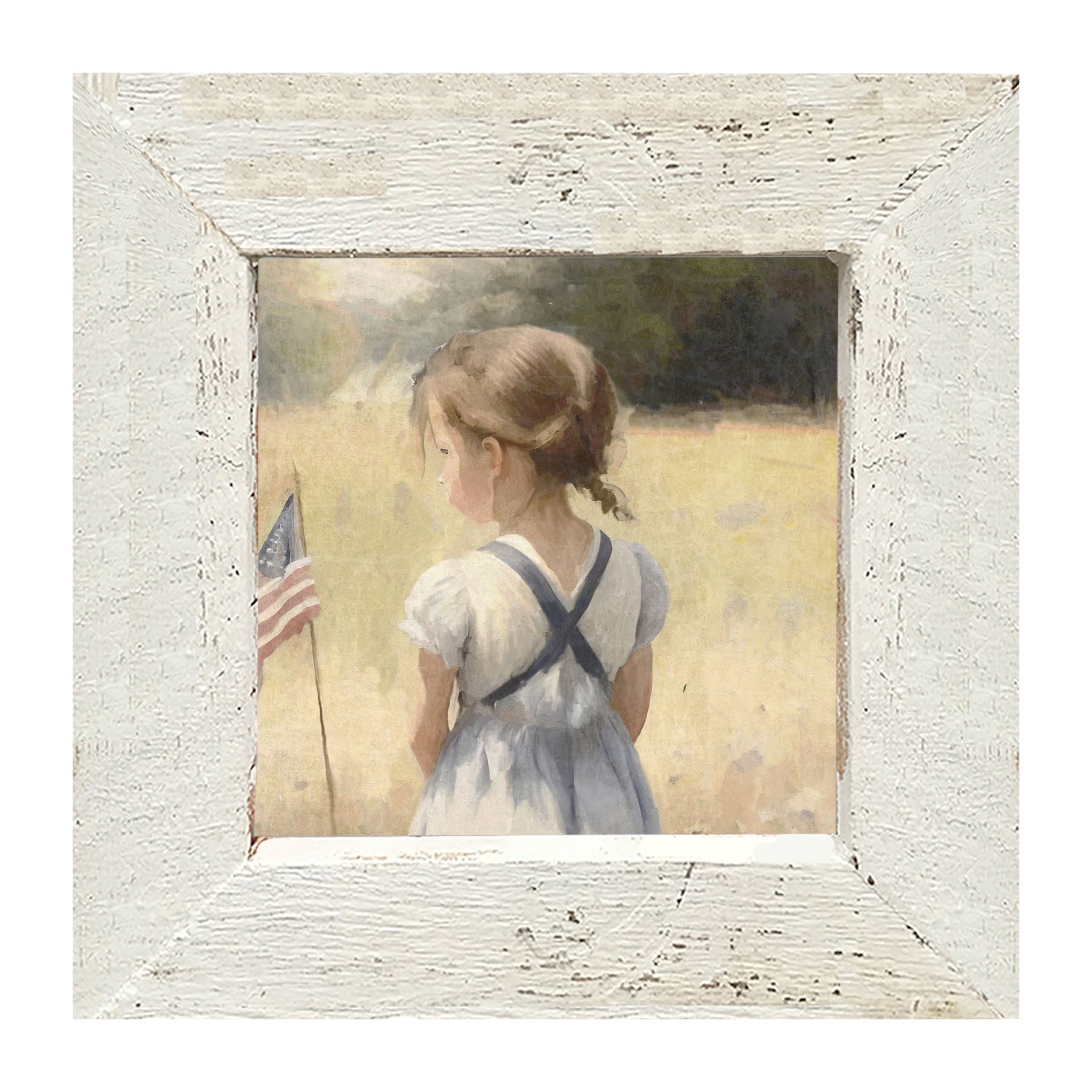 Girl with Flag - Framed-art