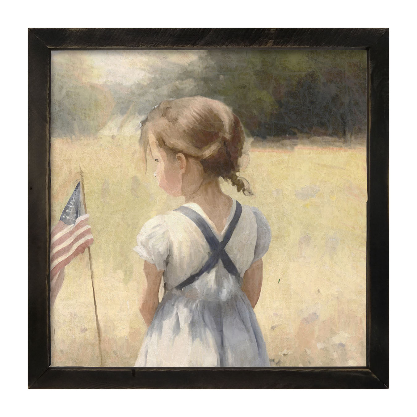 Girl with Flag - Framed-art