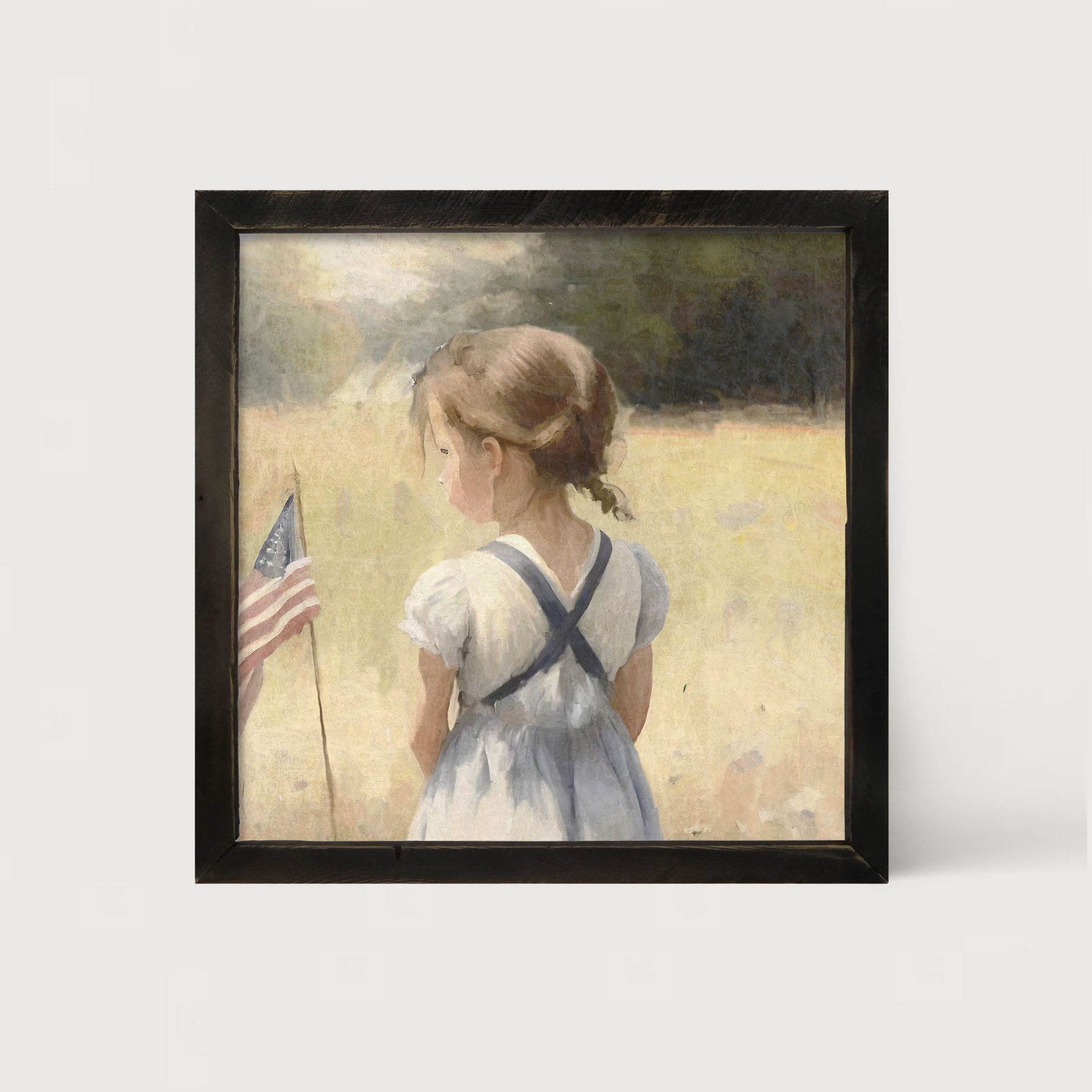 Girl with Flag - Framed-art