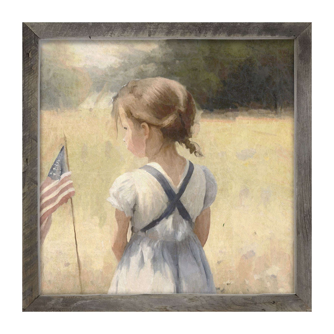 Girl with Flag - Framed-art