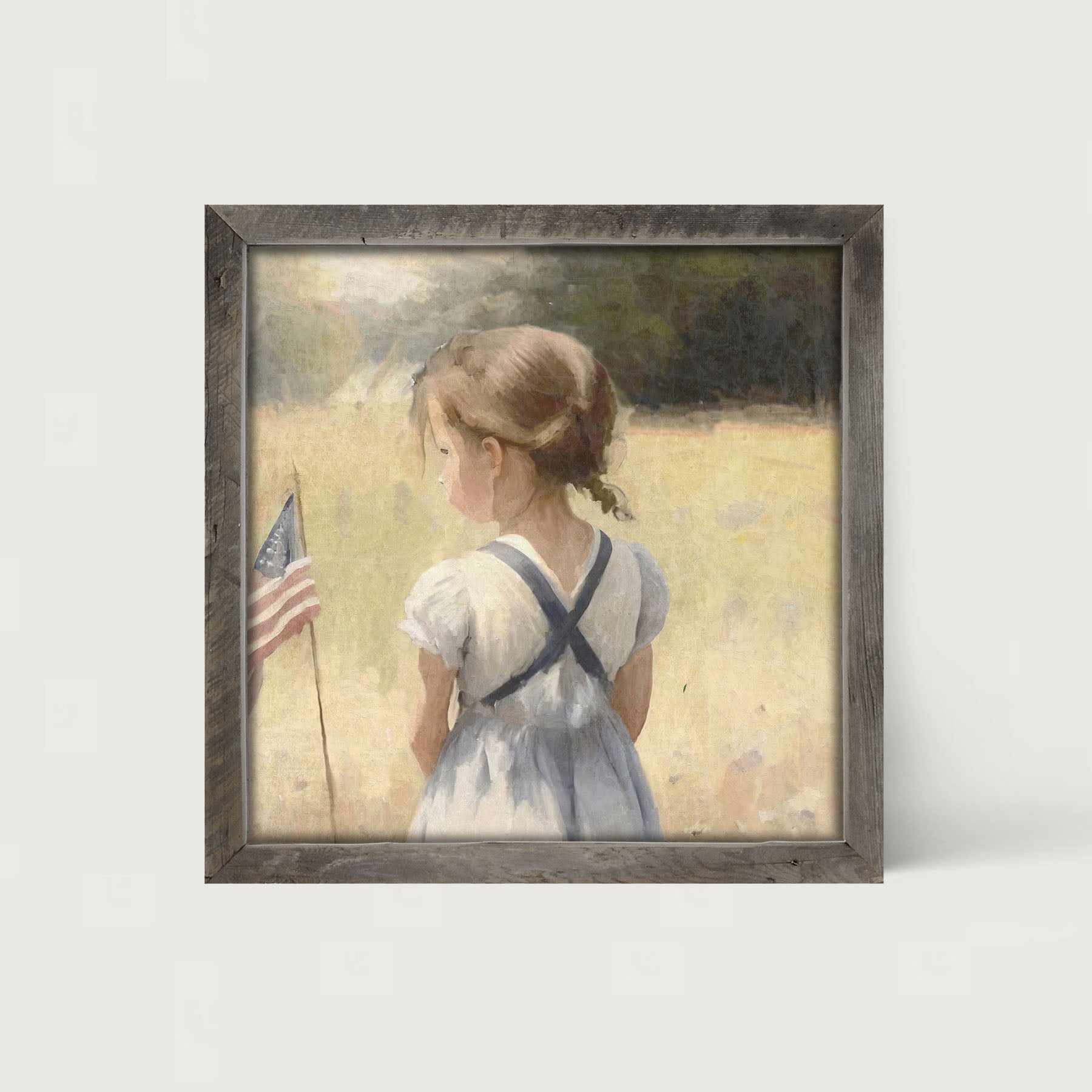 Girl with Flag - Framed-art