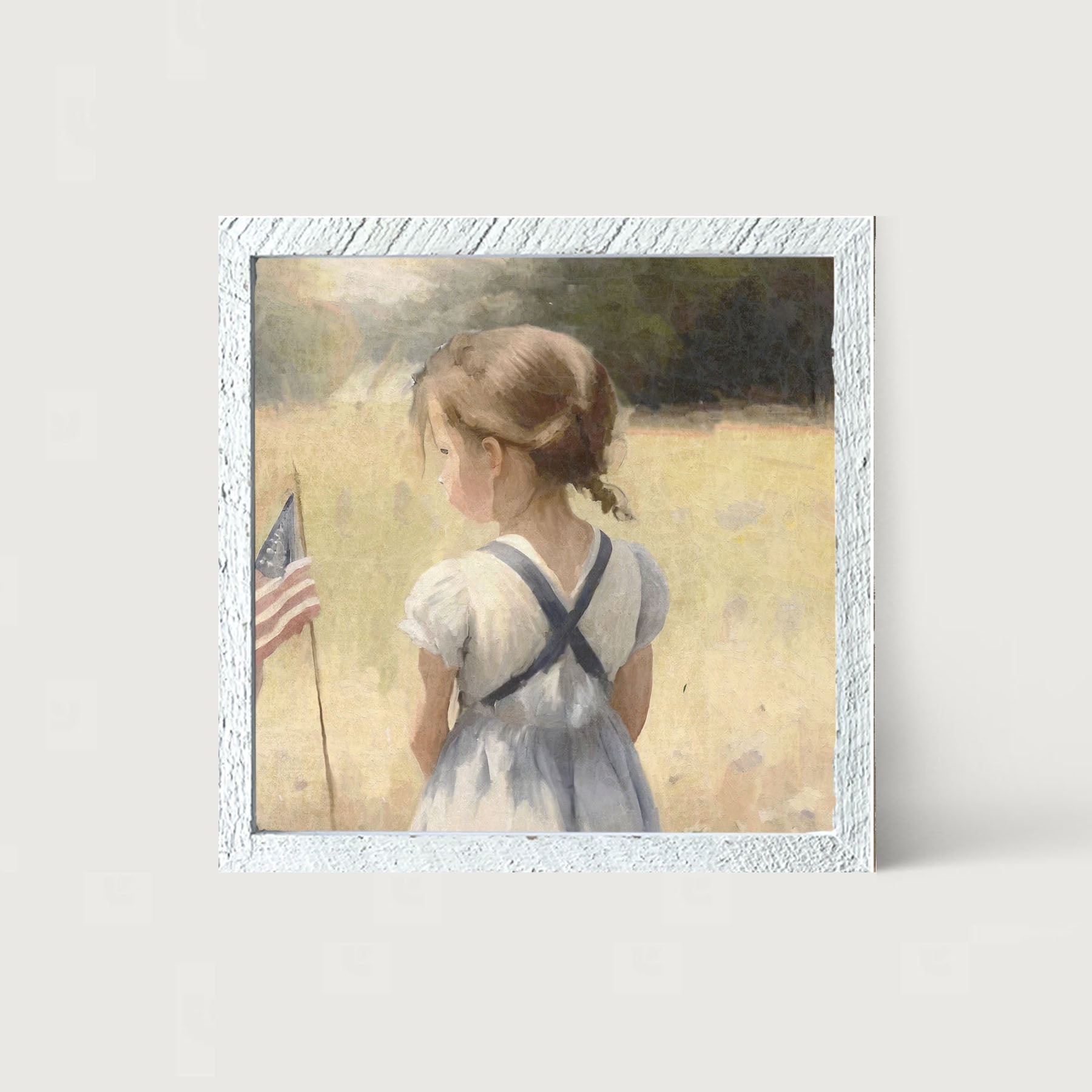 Girl with Flag - Framed-art