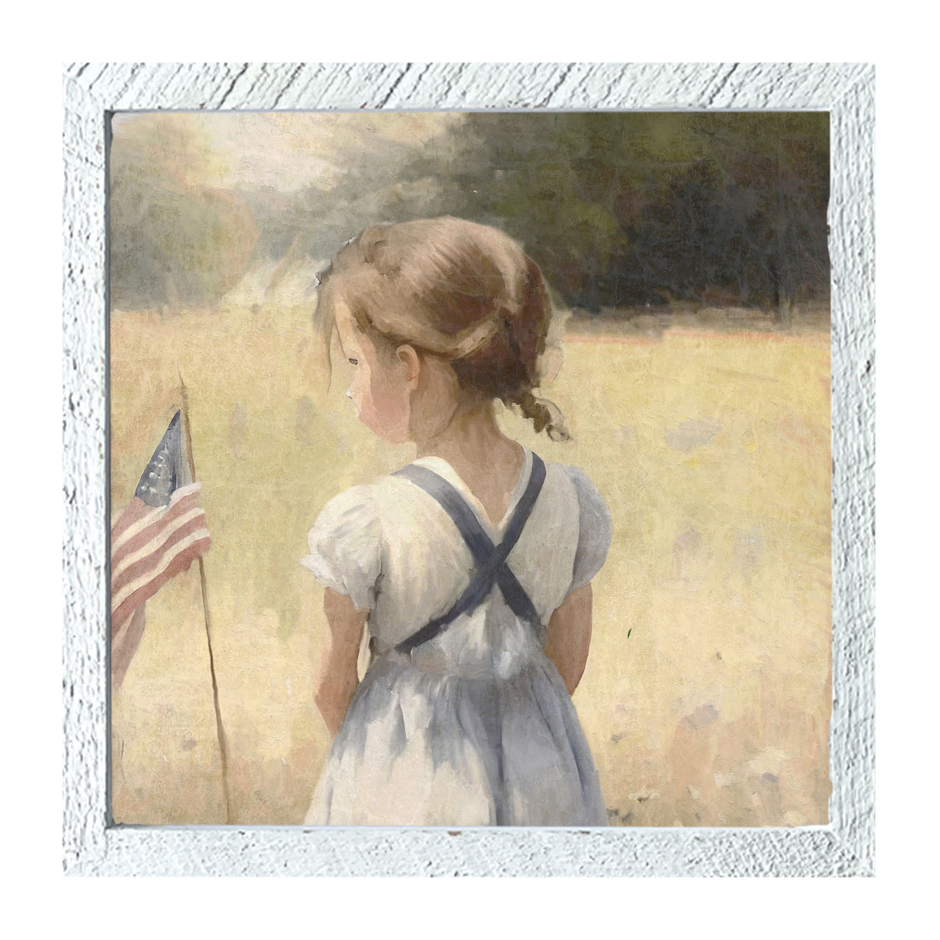 Girl with Flag - Framed-art