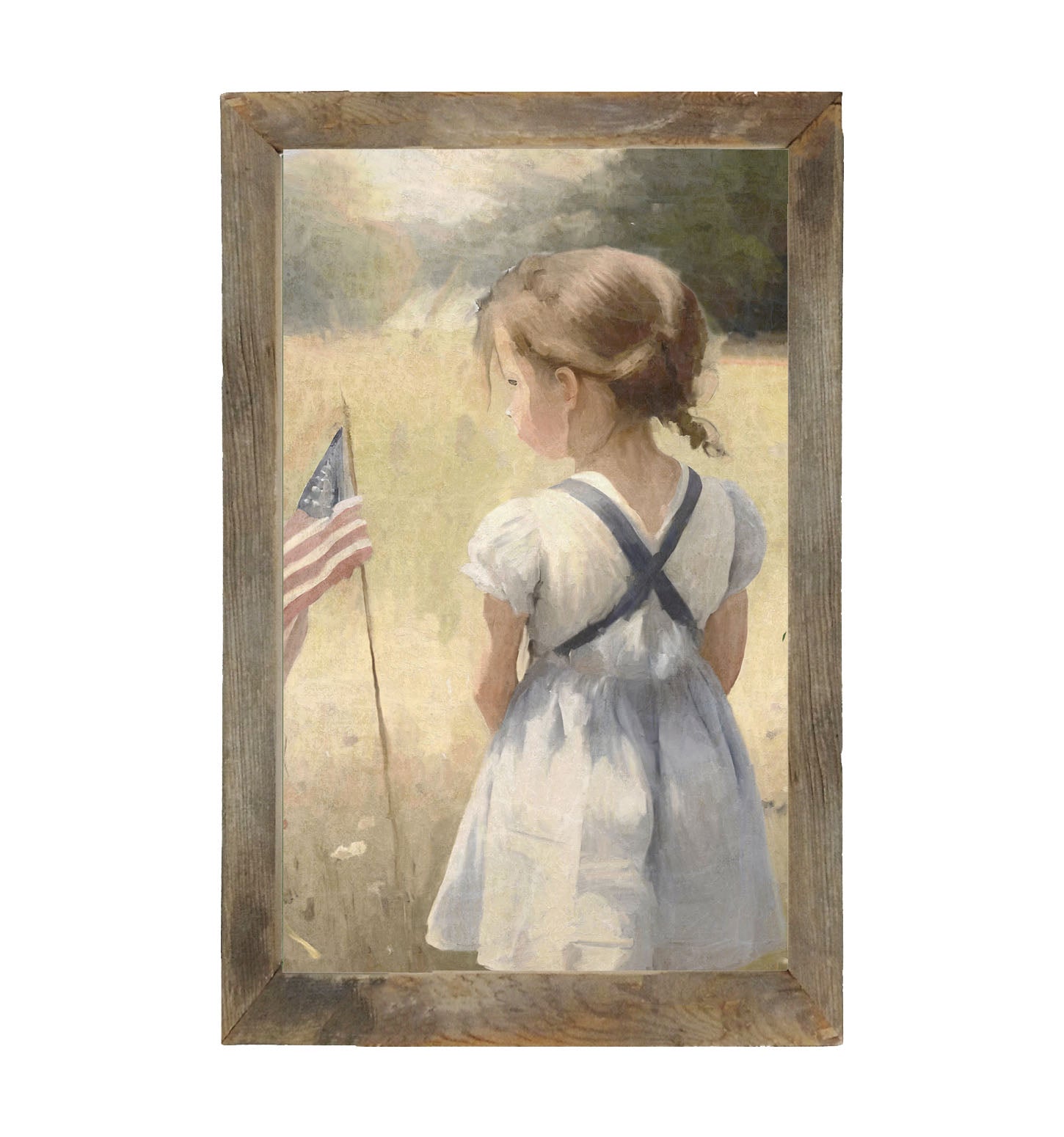 Girl with Flag - Framed-art