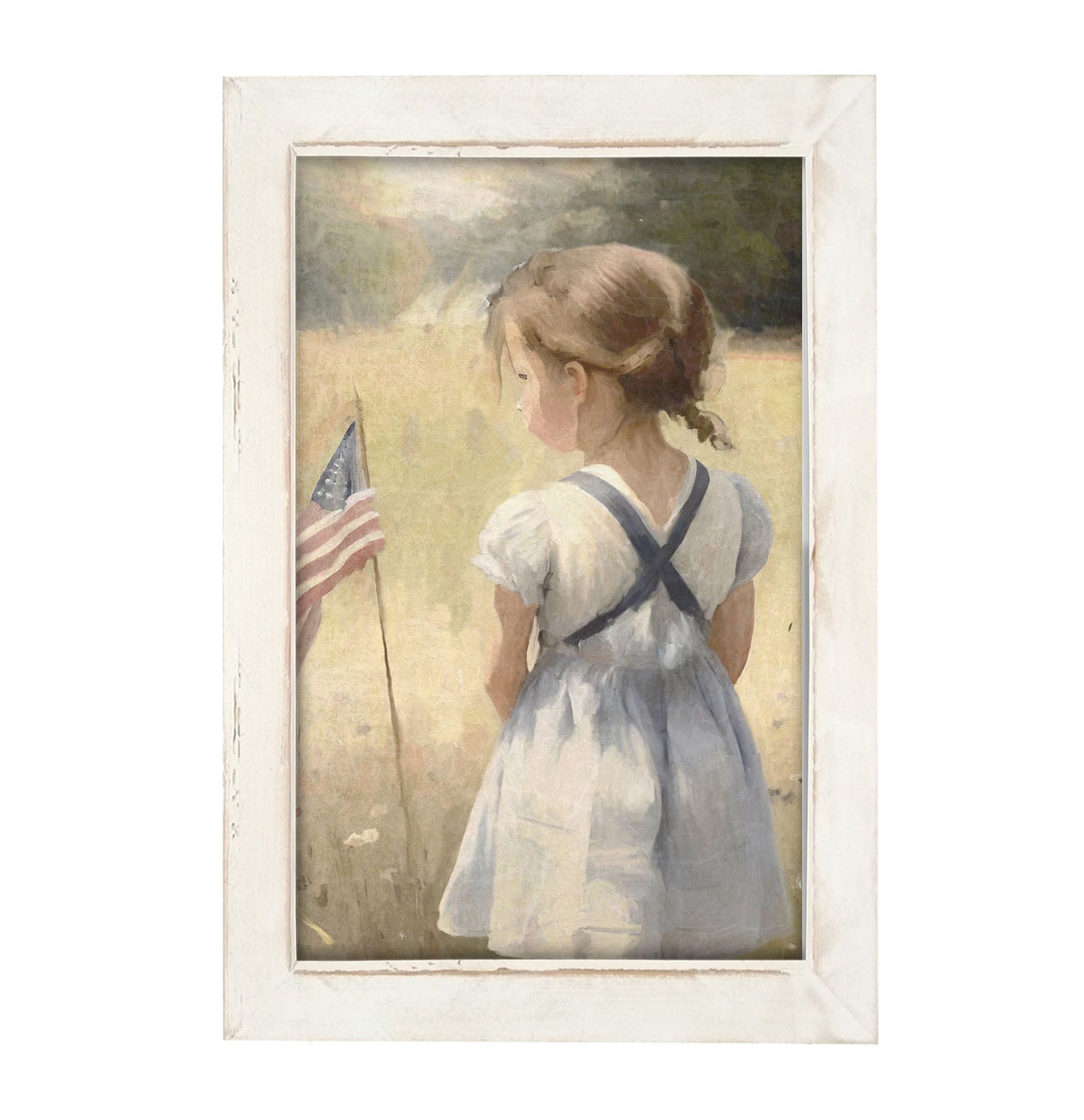 Girl with Flag - Framed-art