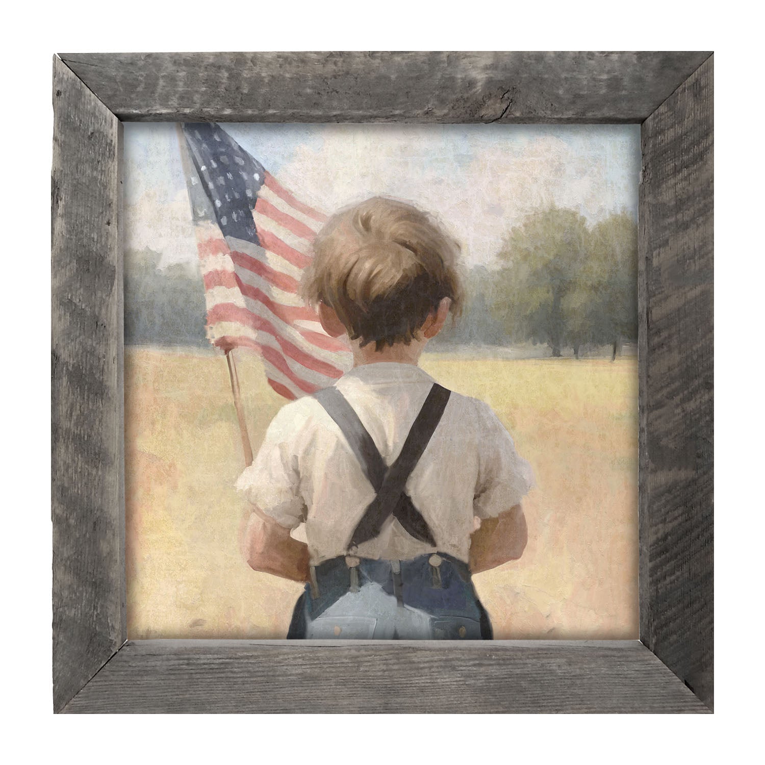 Boy with Flag - Framed art