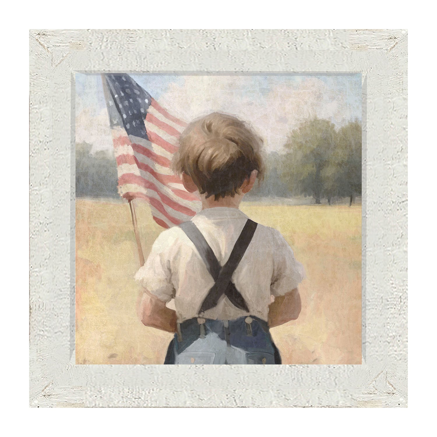 Boy with Flag - Framed art