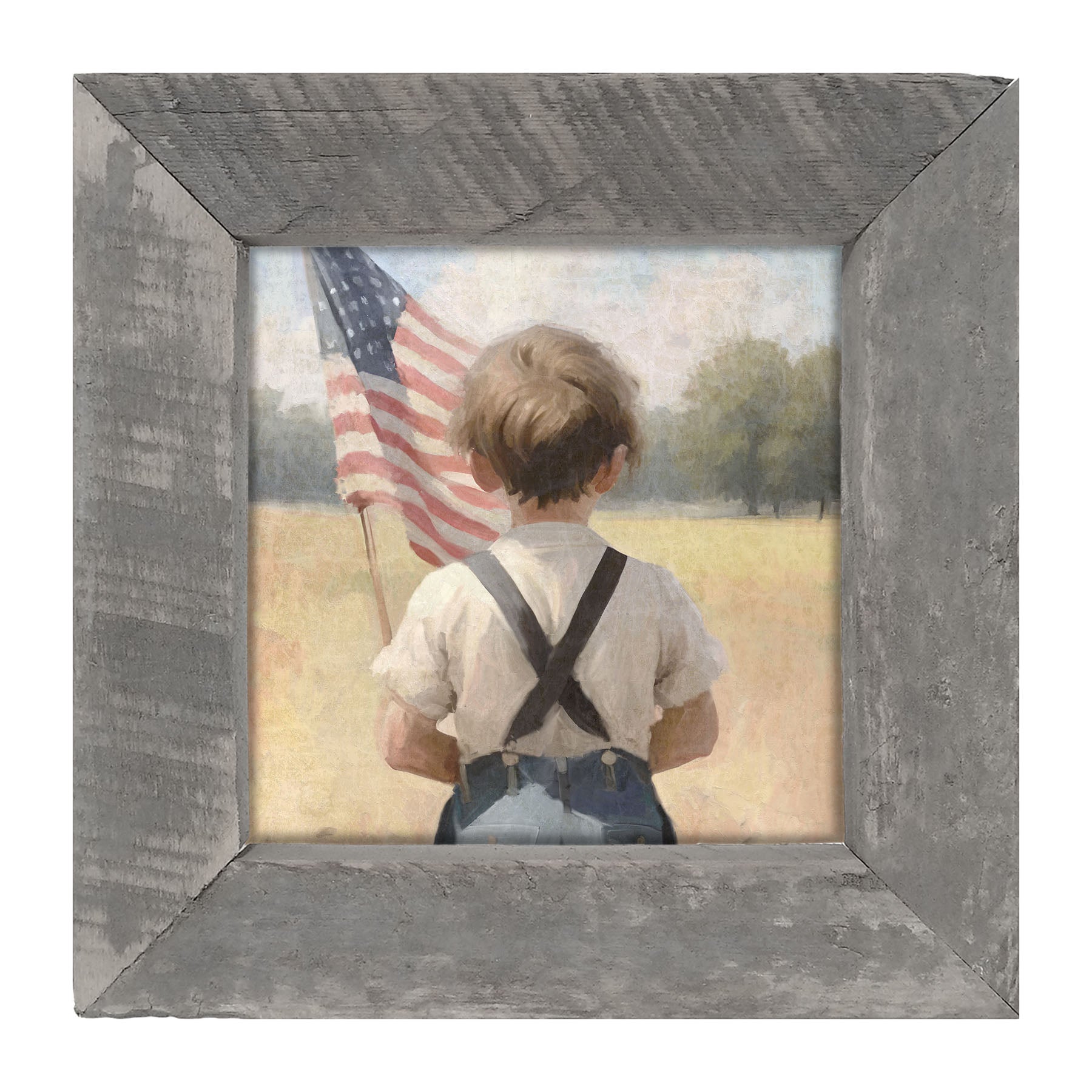 Boy with Flag - Framed art