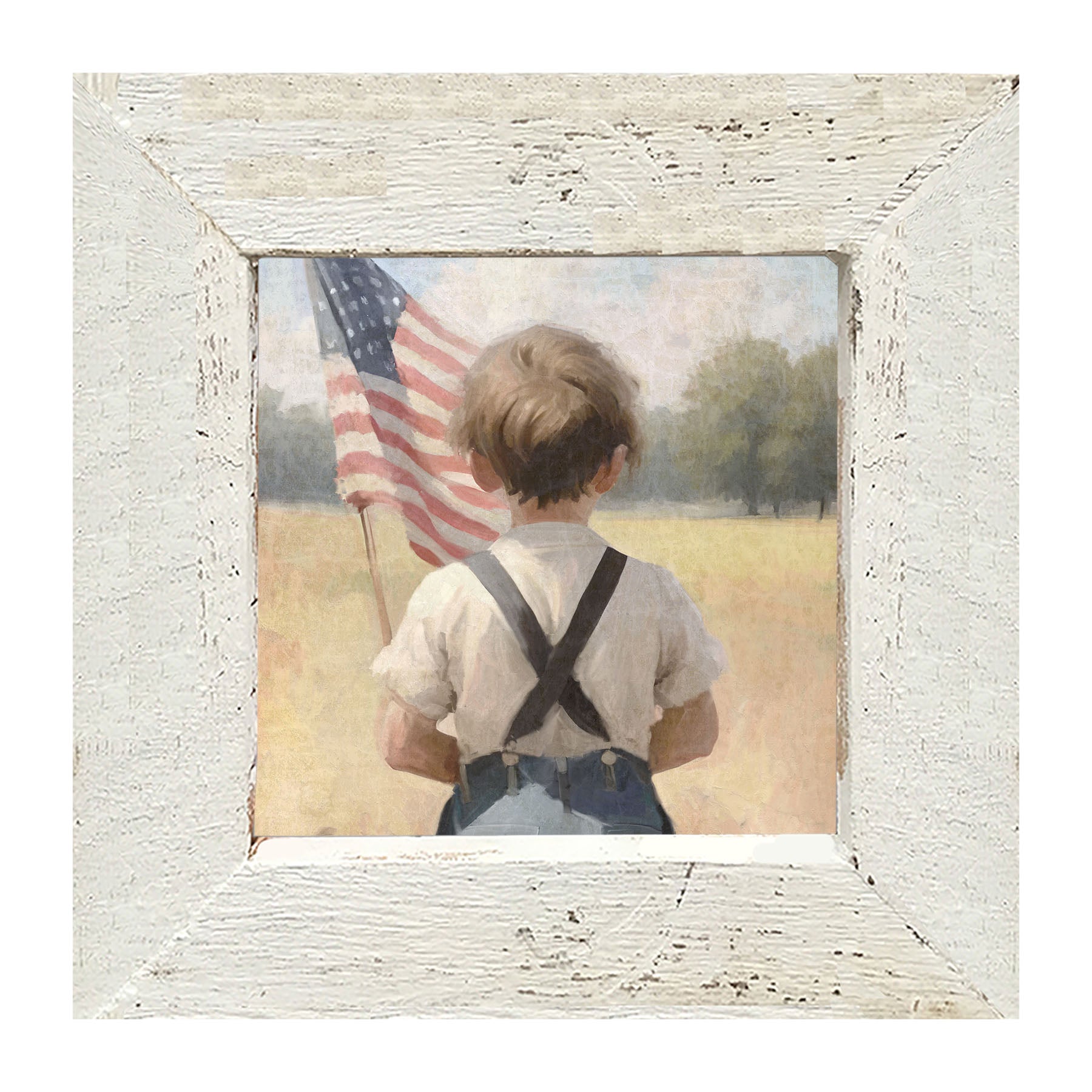 Boy with Flag - Framed art